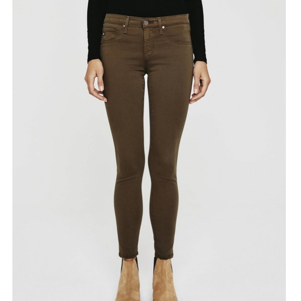 NWT AG The Legging Ankle Skinny Jeans in Coated Brown - 26